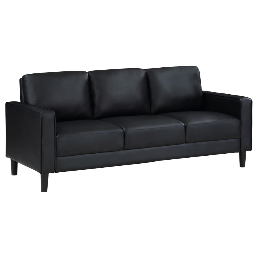 Ruth 3 Pc Black Upholstered Sofa 508361-S3