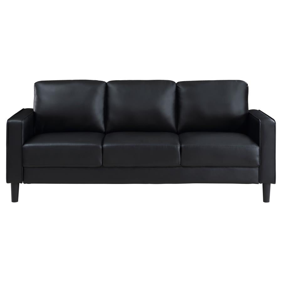 Ruth 3 Pc Black Upholstered Sofa 508361-S3