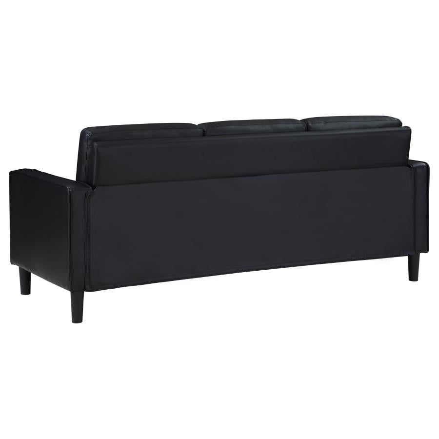 Ruth 3 Pc Black Upholstered Sofa 508361-S3