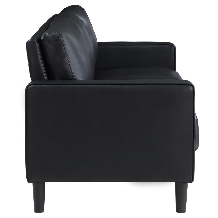 Ruth 3 Pc Black Upholstered Sofa 508361-S3