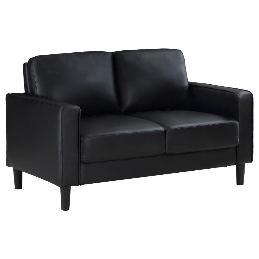Ruth 3 Pc Black Upholstered Sofa 508361-S3