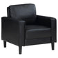 Ruth 3 Pc Black Upholstered Sofa 508361-S3
