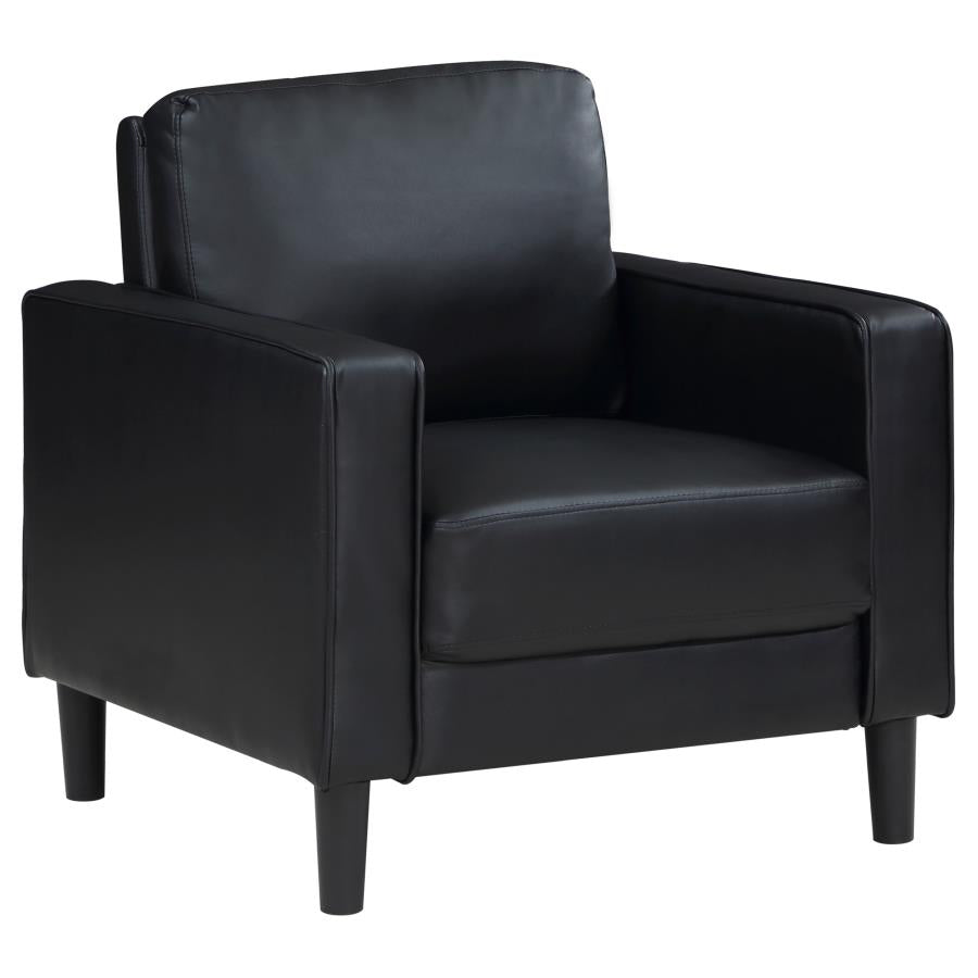 Ruth 3 Pc Black Upholstered Sofa 508361-S3