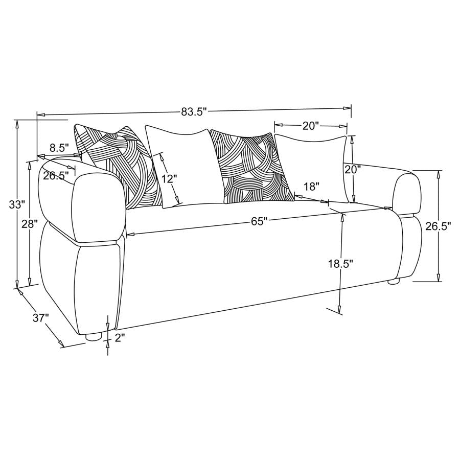 Coaster Jeanette Beige 2 Pc Sofa Collection