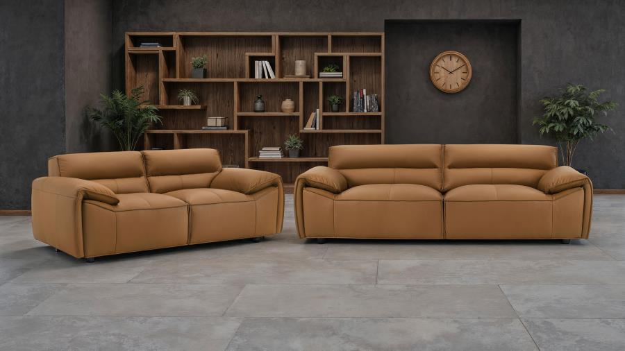 Buxton 2 Pc Leather Upholstered Sofa Set
