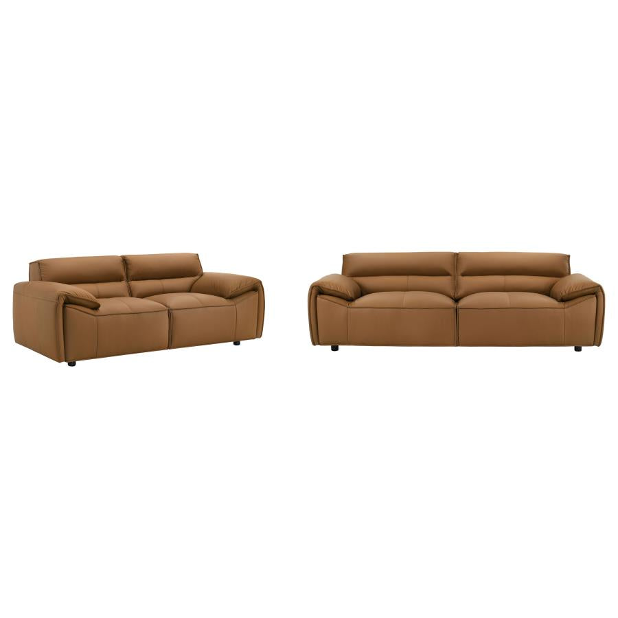 Buxton 2 Pc Leather Upholstered Sofa Set