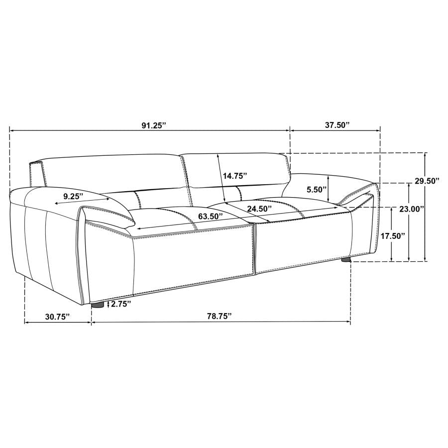 Buxton 2 Pc Leather Upholstered Sofa Set