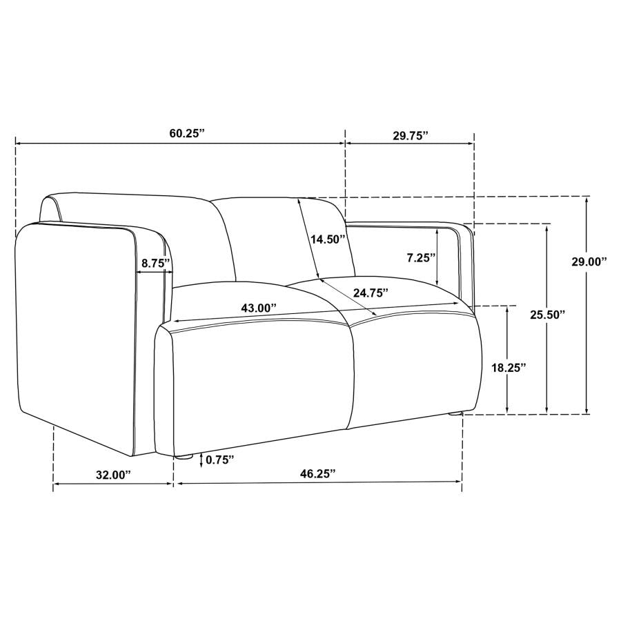 Dorset 2 Pc White Living Room Set by Coaster
