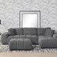 Octavia Upholstered Sectional Chaise - Charcoal Gray