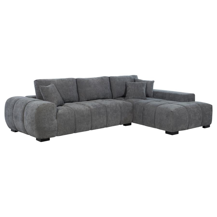 Octavia Upholstered Sectional Chaise - Charcoal Gray
