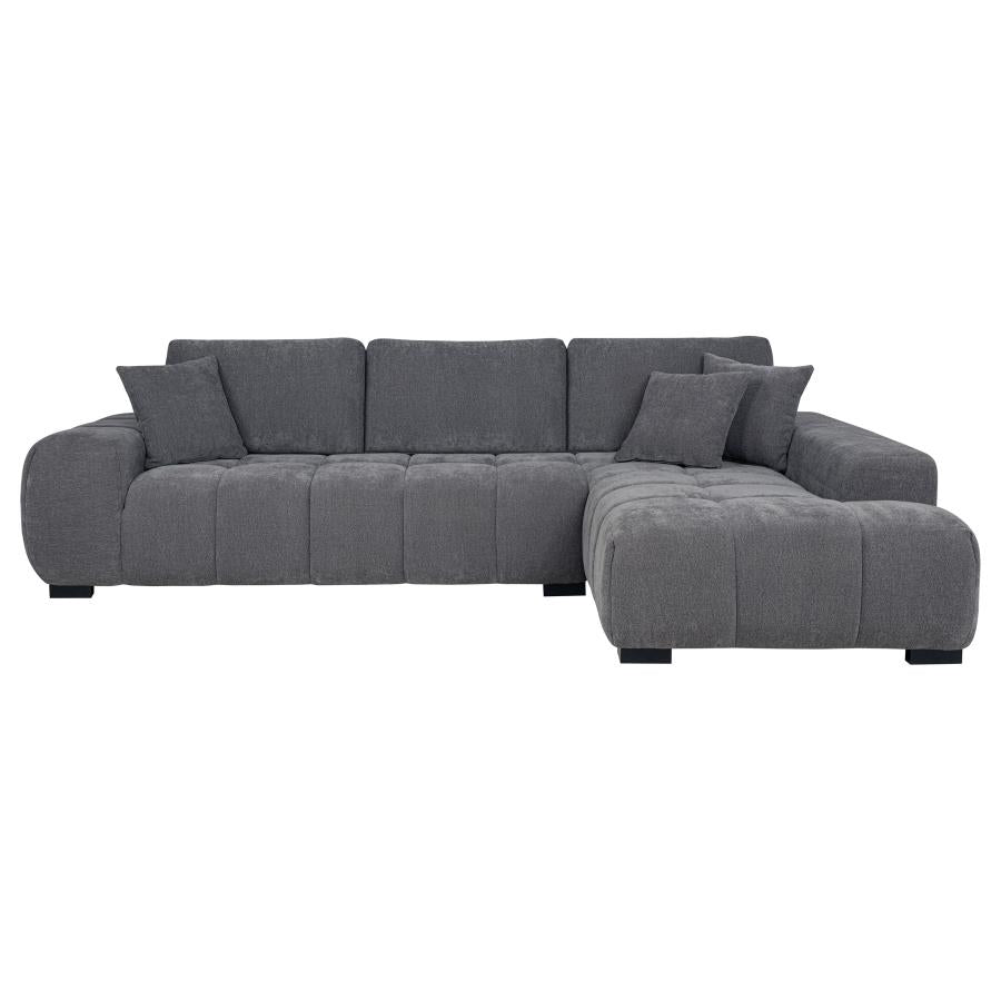 Octavia Upholstered Sectional Chaise - Charcoal Gray