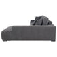 Octavia Upholstered Sectional Chaise - Charcoal Gray