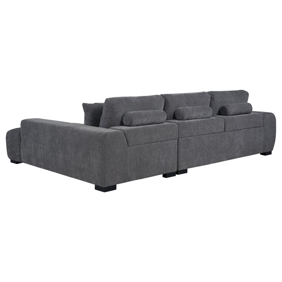 Octavia Upholstered Sectional Chaise - Charcoal Gray
