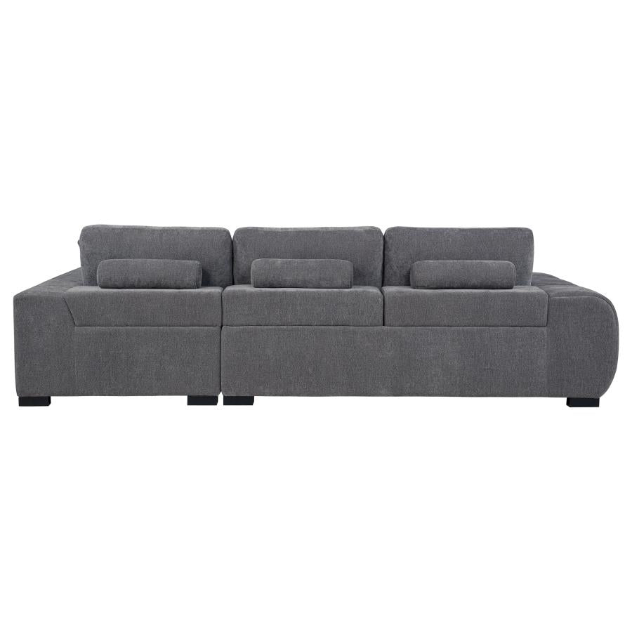 Octavia Upholstered Sectional Chaise - Charcoal Gray