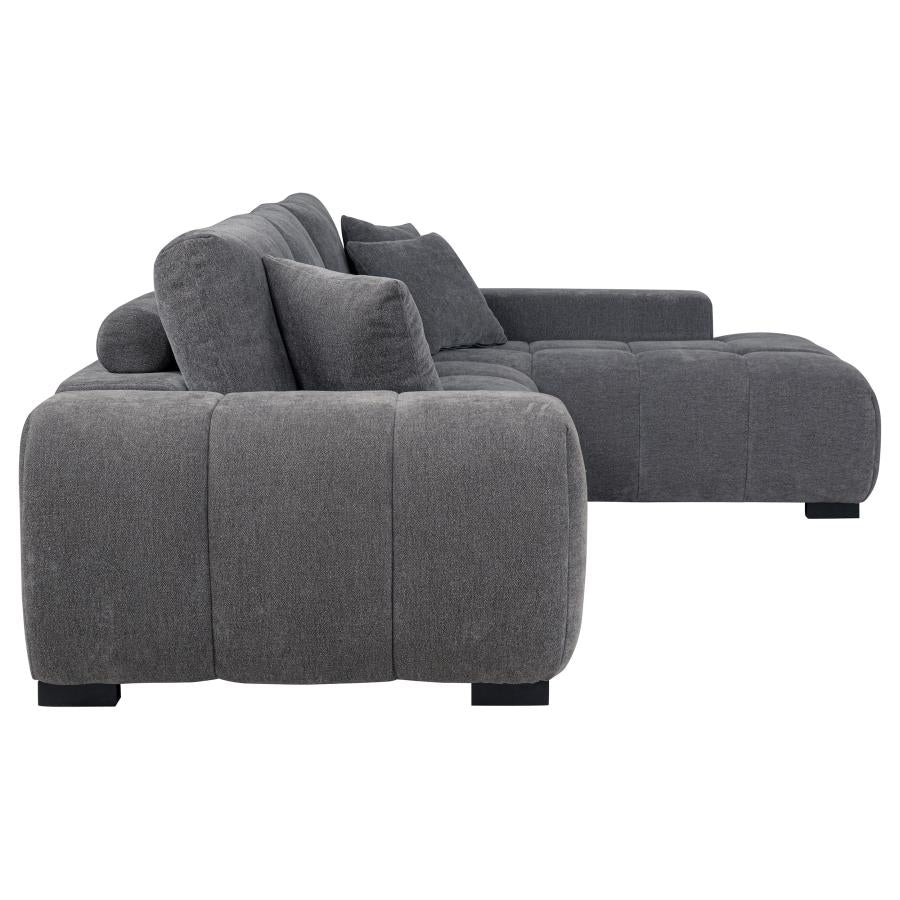 Octavia Upholstered Sectional Chaise - Charcoal Gray