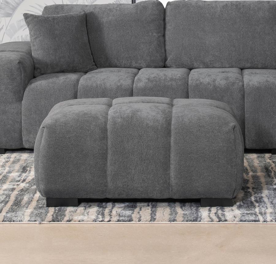 Octavia Upholstered Charcoal Gray Ottoman 509968