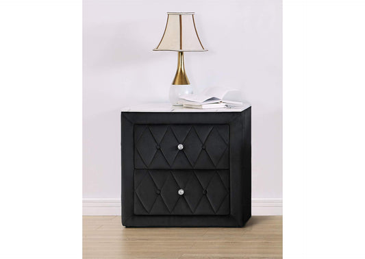 Jayla Nightstand Black Velvet 5114BK-2
