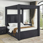 Jayla Black Velvet Eastern King Bed 5117BK-K