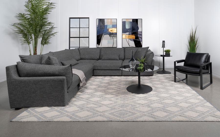 Sasha 551681 Black 5 Pc Modular Sectional