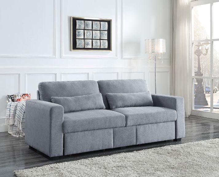 Rogyne Storage Sofa - Neutral Gray Fabric