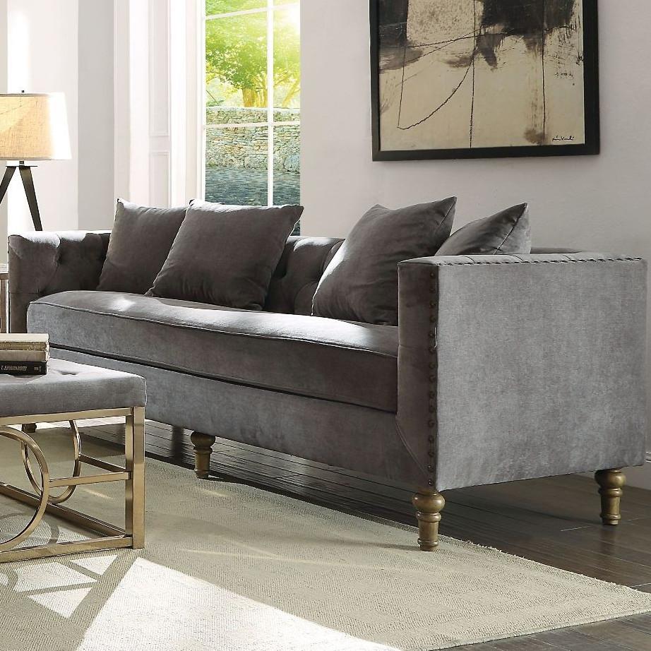 Sidonia 53581 Loveseat - Gray Velvet