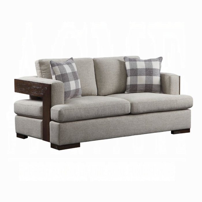 Acme Niamey Loveseat 54851 - Fabric & Cherry Finish