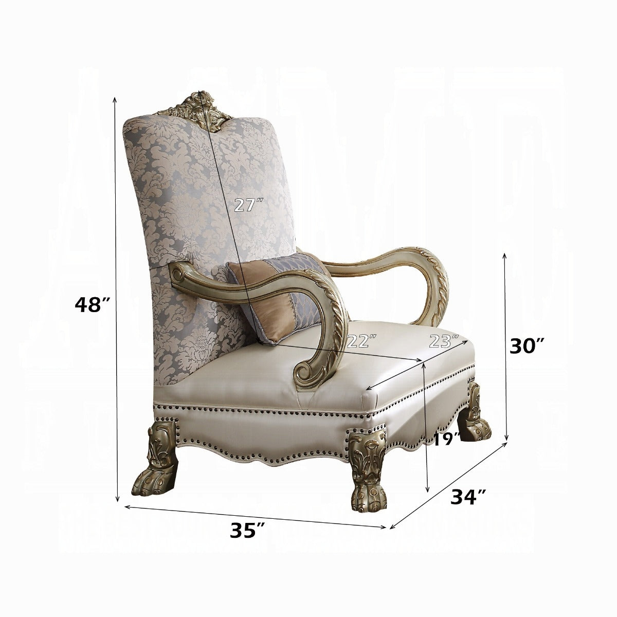 Silla decorativa Dreden II con almohada 54877