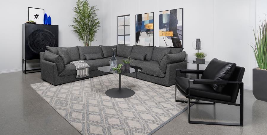 Sasha 551681 Black 5 Pc Modular Sectional