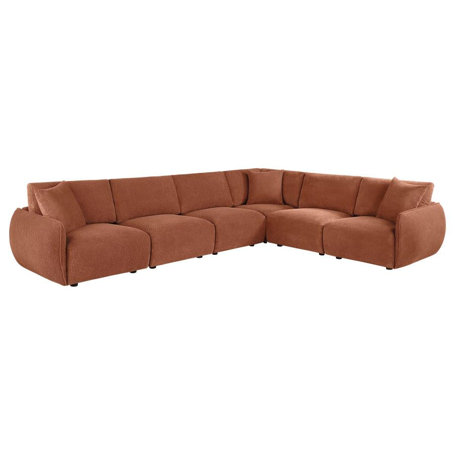 Elysia 6 Pc Coral Chenille Modular Sectional