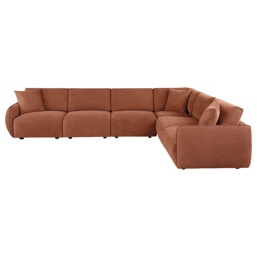 Elysia 6 Pc Coral Chenille Modular Sectional