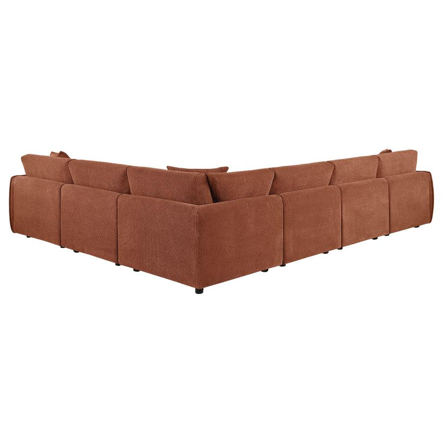 Elysia 6 Pc Coral Chenille Modular Sectional