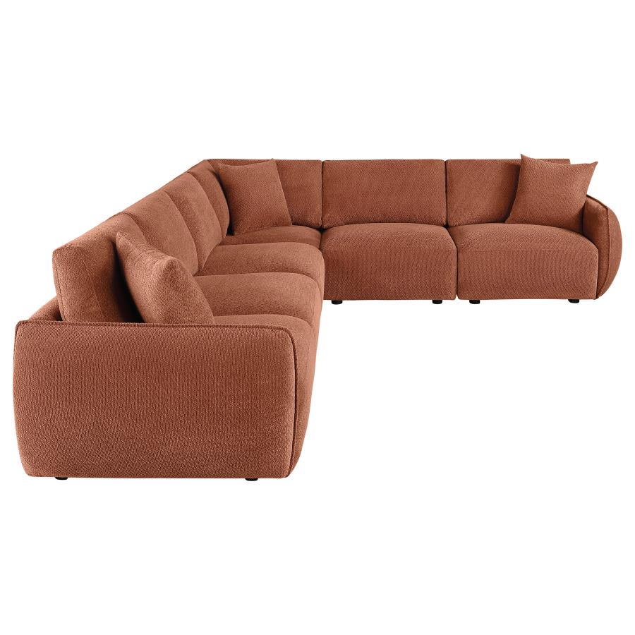 Elysia 6 Pc Coral Chenille Modular Sectional