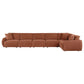 Elysia 6 Pc Coral Chenille Modular Sectional