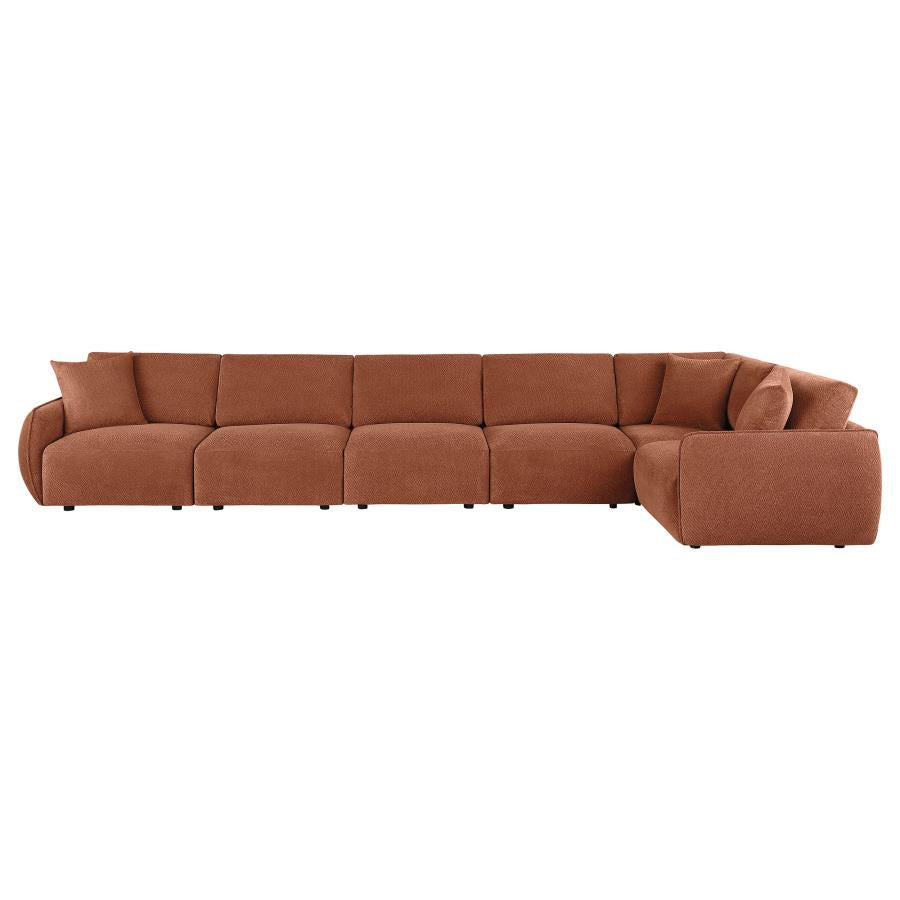 Elysia 6 Pc Coral Chenille Modular Sectional