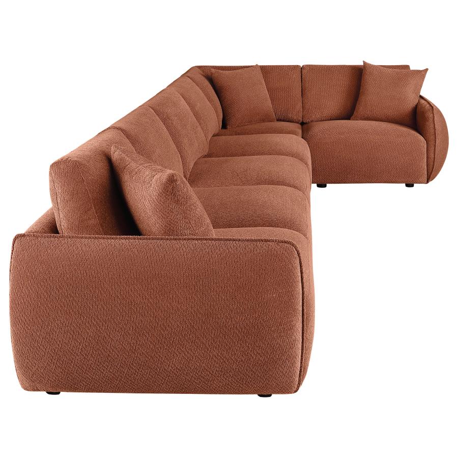Elysia 6 Pc Coral Chenille Modular Sectional