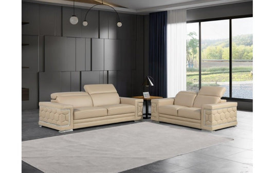 Global United 296 Black Sofa and Loveseat Set