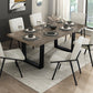 Homeleance Rochelle 7 Pc Oak Finish Dining Set