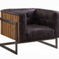 Sagat Ebony Top Grain Leather Accent Chair