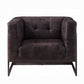 Sagat Ebony Top Grain Leather Accent Chair
