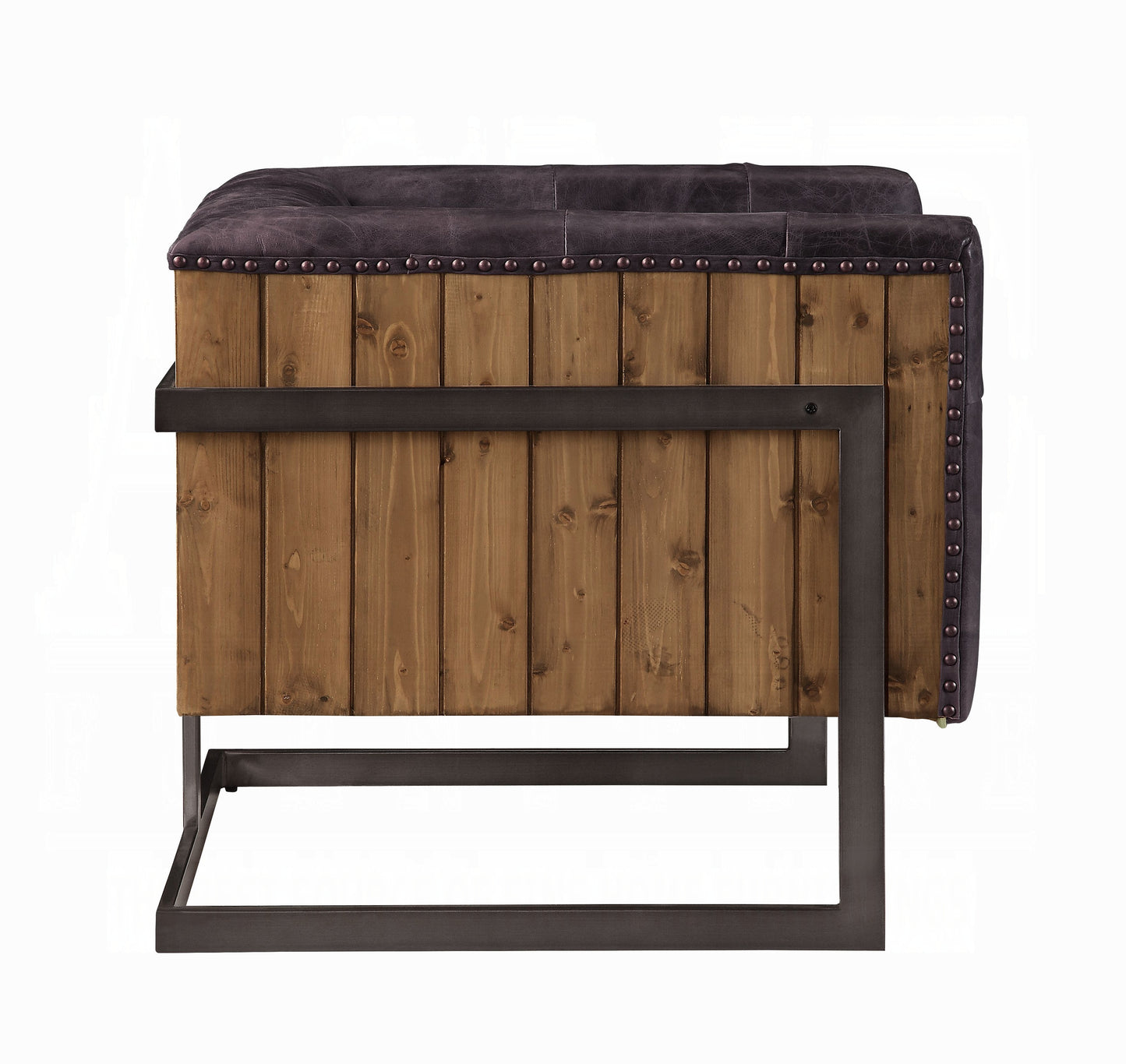 Sagat Ebony Top Grain Leather Accent Chair