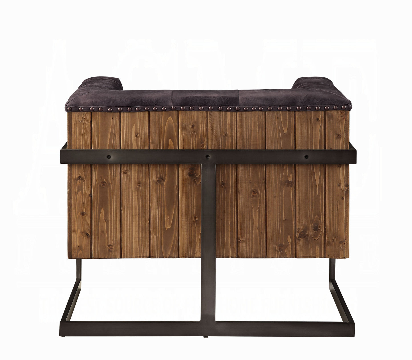 Sagat Ebony Top Grain Leather Accent Chair