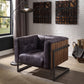 Sagat Ebony Top Grain Leather Accent Chair