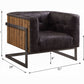 Sagat Ebony Top Grain Leather Accent Chair