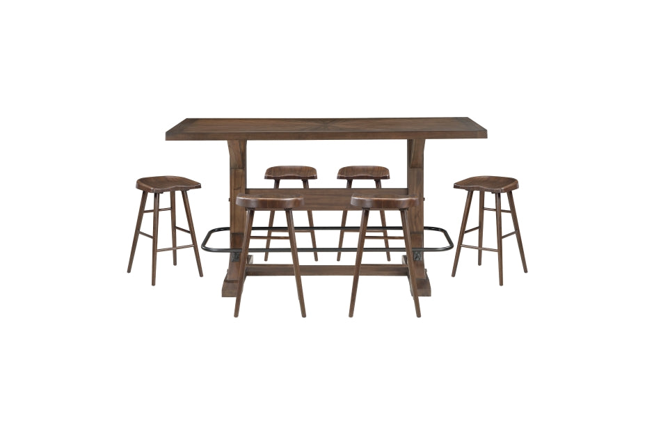 Oliver 7 Pc Dining Set w/Saddle Seats