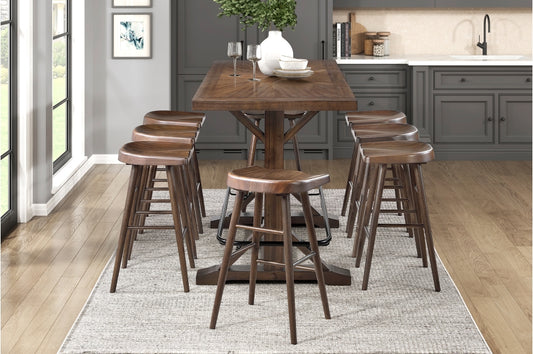 Oliver 7 Pc Dining Set w/Saddle Seats