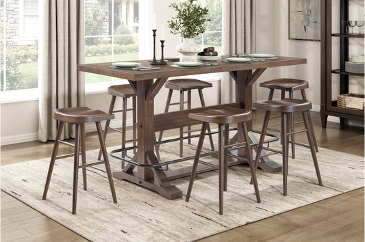 Oliver 7 Pc Dining Set w/Saddle Seats