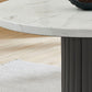 Valencia 7 Pc Round White Faux Marble Dining Set