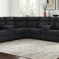 Hagen Upholstered Steel Grey Power Sectional