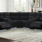 Hagen Upholstered Steel Grey Power Sectional