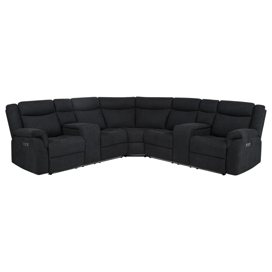 Hagen Upholstered Steel Grey Power Sectional